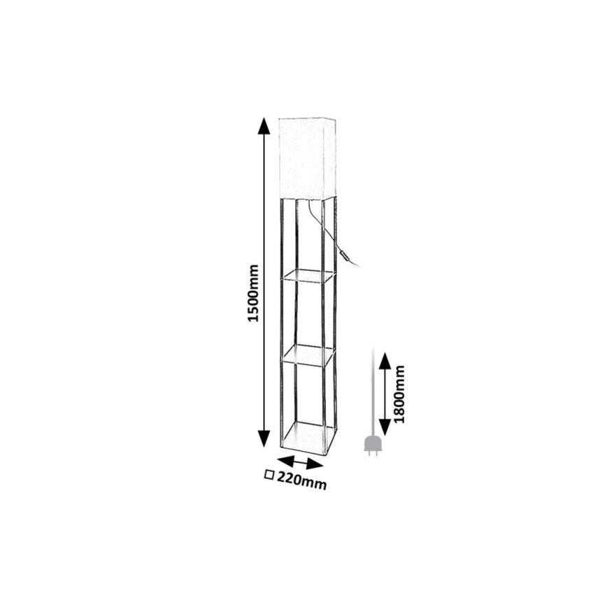 Rabalux 74191 - Candeeiro de pé com prateleiras BRONN 1xE27/40W/230V