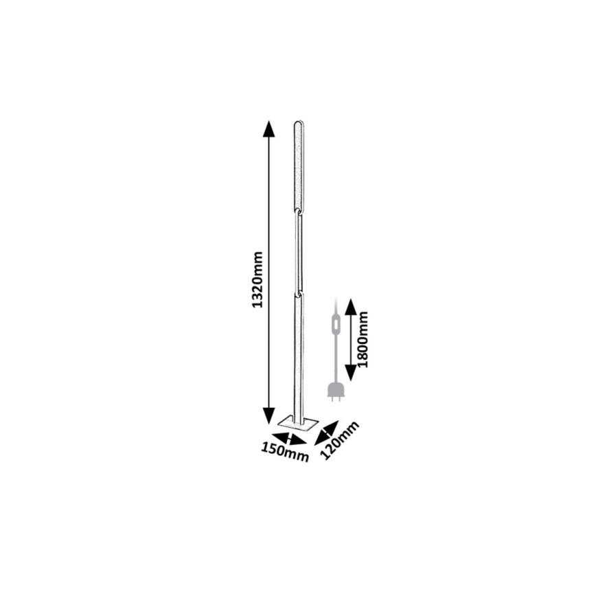 Rabalux - Candeeiro de chão LED com regulação LED/33W/230V 3000/4000K preto