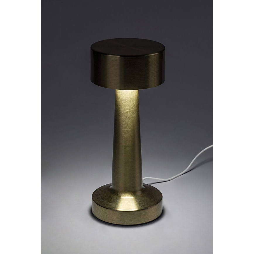 Rabalux 74207 - Candeeiro de mesa tátil recarregável LED SENAN LED/2,7W/5V 1200mAh dourado