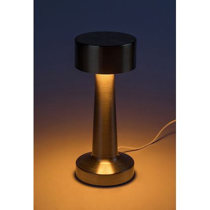 Rabalux 74207 - Candeeiro de mesa tátil recarregável LED SENAN LED/2,7W/5V 1200mAh dourado