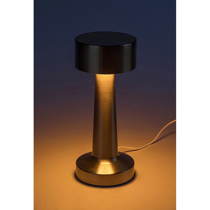 Rabalux 74207 - Candeeiro de mesa tátil recarregável LED SENAN LED/2,7W/5V 1200mAh dourado
