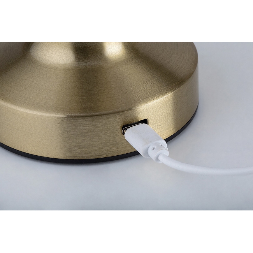 Rabalux 74207 - Candeeiro de mesa tátil recarregável LED SENAN LED/2,7W/5V 1200mAh dourado