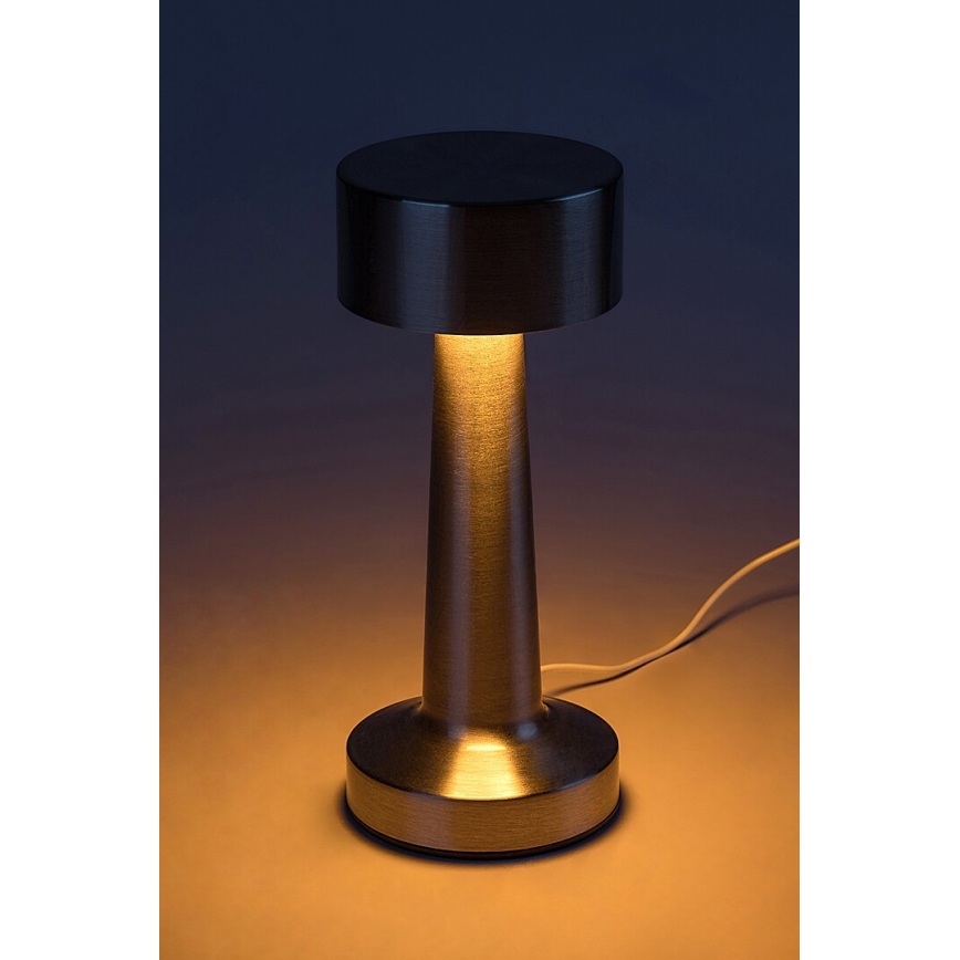 Rabalux - LED Candeeiro de mesa tátil LED/2,7W/5V 1200mAh 3000/4000/6000K cromado mate