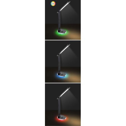 Rabalux 74226 - Candeeiro de mesa LED RGB táctil com regulação JACEY LED/6W/230V preto
