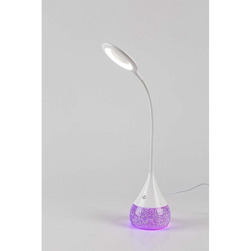 Rabalux - Candeeiro de mesa LED RGB com regulação LED/4W/230V branco