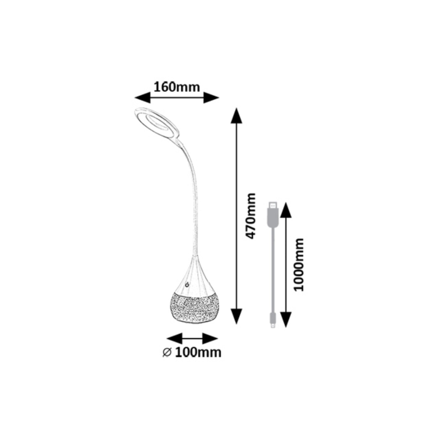 Rabalux - Candeeiro de mesa LED RGB com regulação LED/4W/230V branco