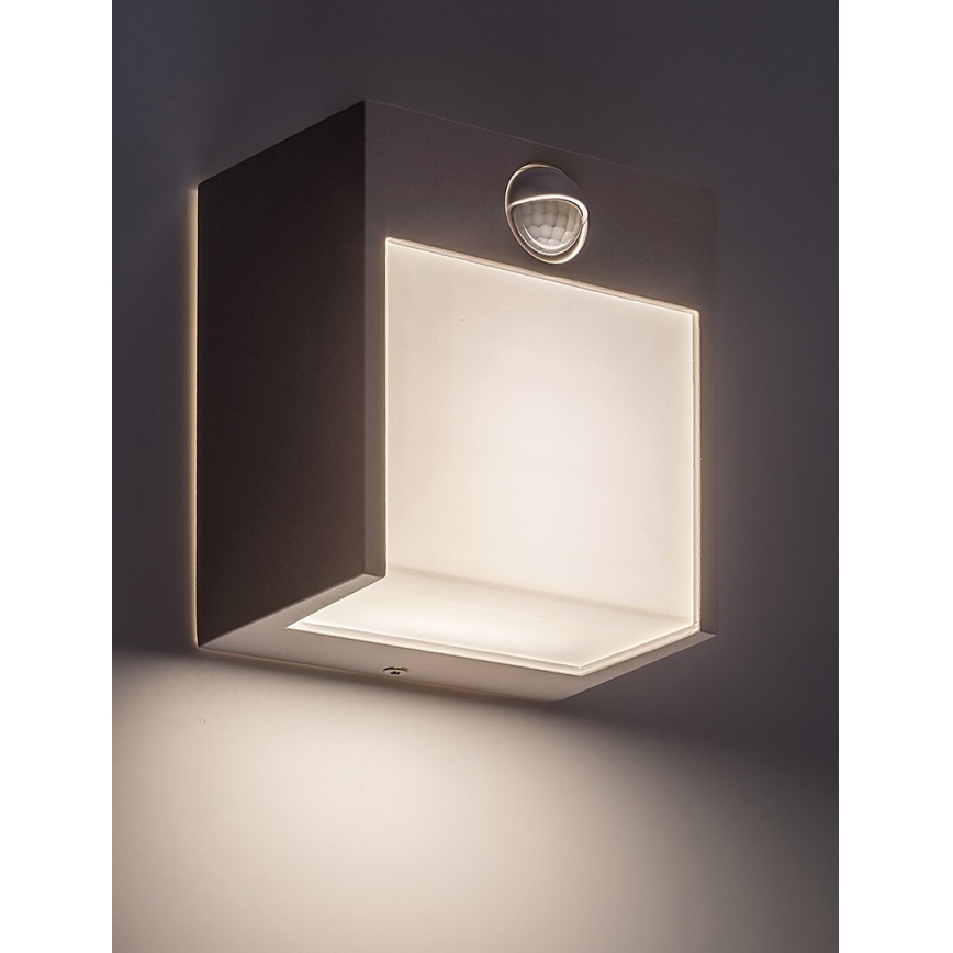 Rabalux - Iluminação de parede exterior LED com sensor LED/12W/230V IP44