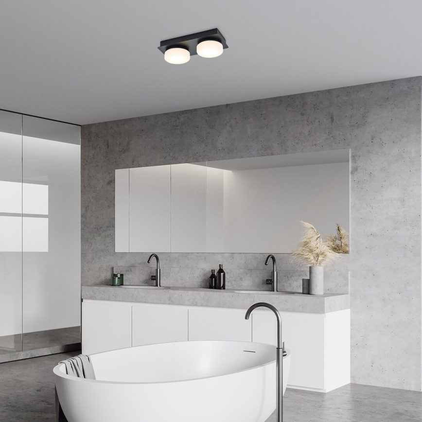 Rabalux - Iluminação de teto de casa de banho LED 2xLED/5,5W/230V IP44 preto
