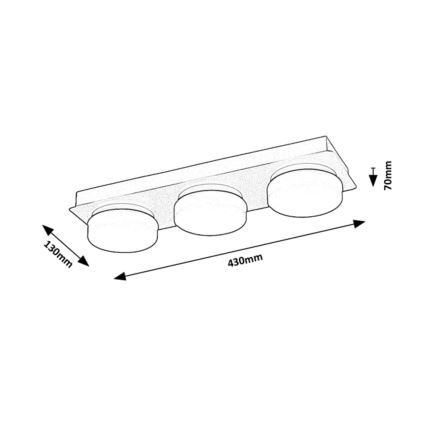 Rabalux - Iluminação de teto de casa de banho LED 3xLED/6W/230V IP44 preto
