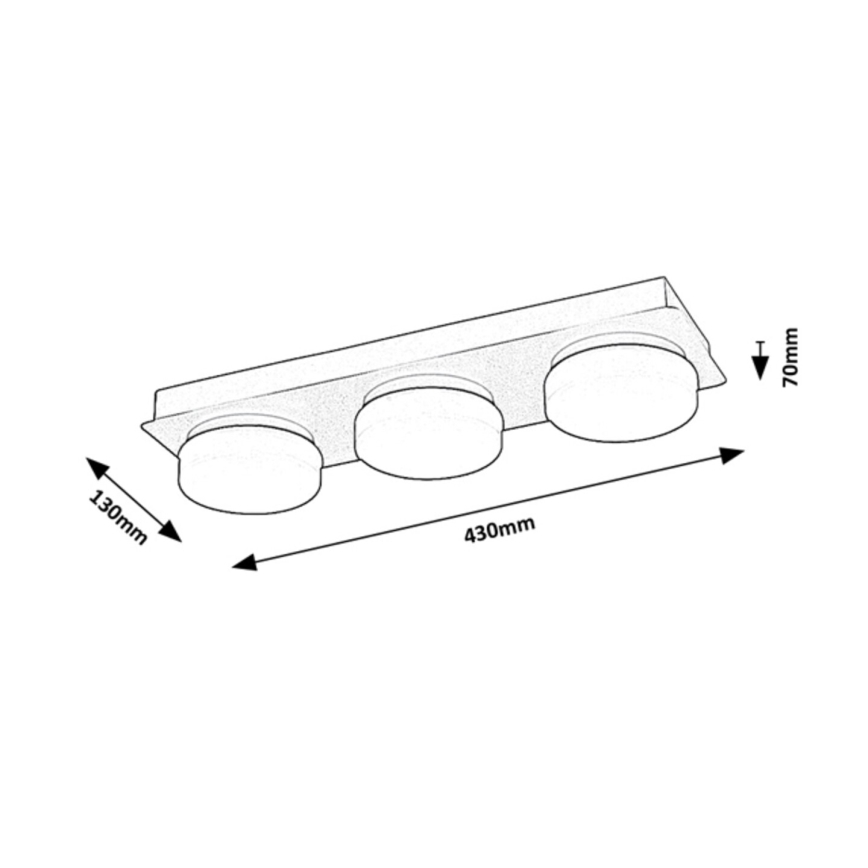 Rabalux - Iluminação de teto de casa de banho LED 3xLED/6W/230V IP44 preto