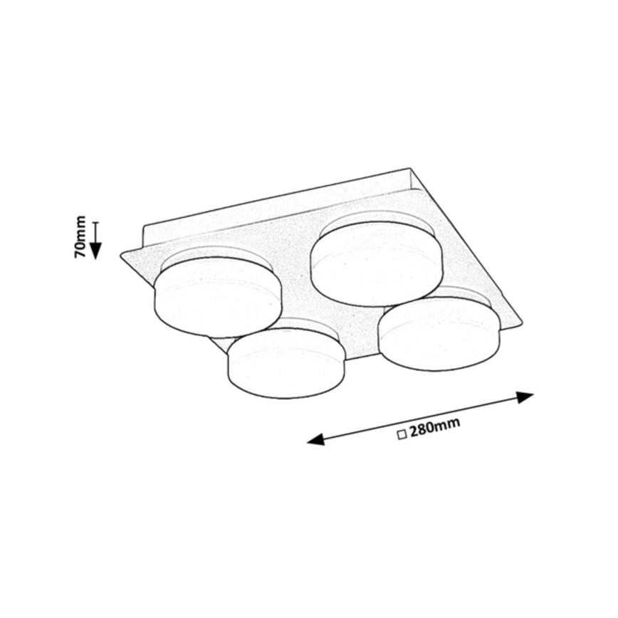 Rabalux - Iluminação de teto de casa de banho LED 4xLED/5,2W/230V IP44 preto