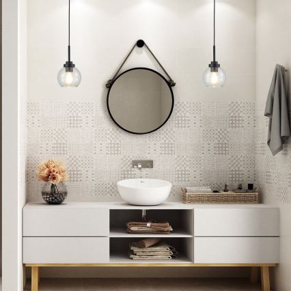 Rabalux - Bathroom candelabro suspenso 1xE27/15W/230V preto IP44