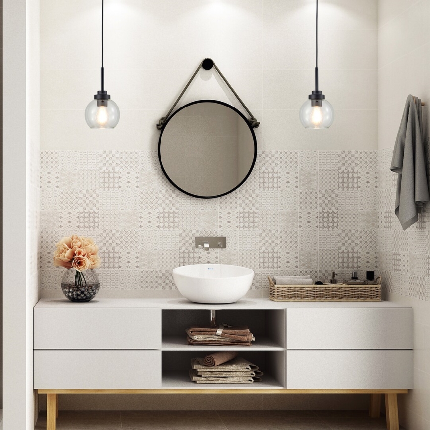 Rabalux - Bathroom candelabro suspenso 1xE27/15W/230V preto IP44