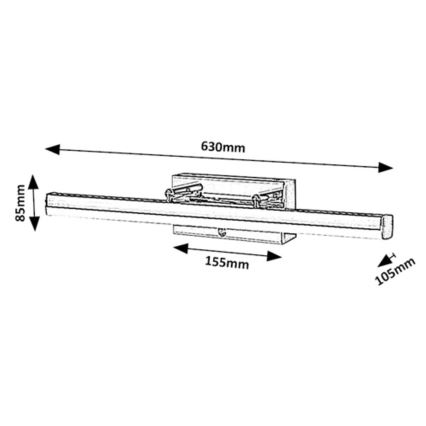 Rabalux - Iluminação táctil de espelho LED com regulação LED/20W/230V IP44 3000/4000/6000K 63 cm