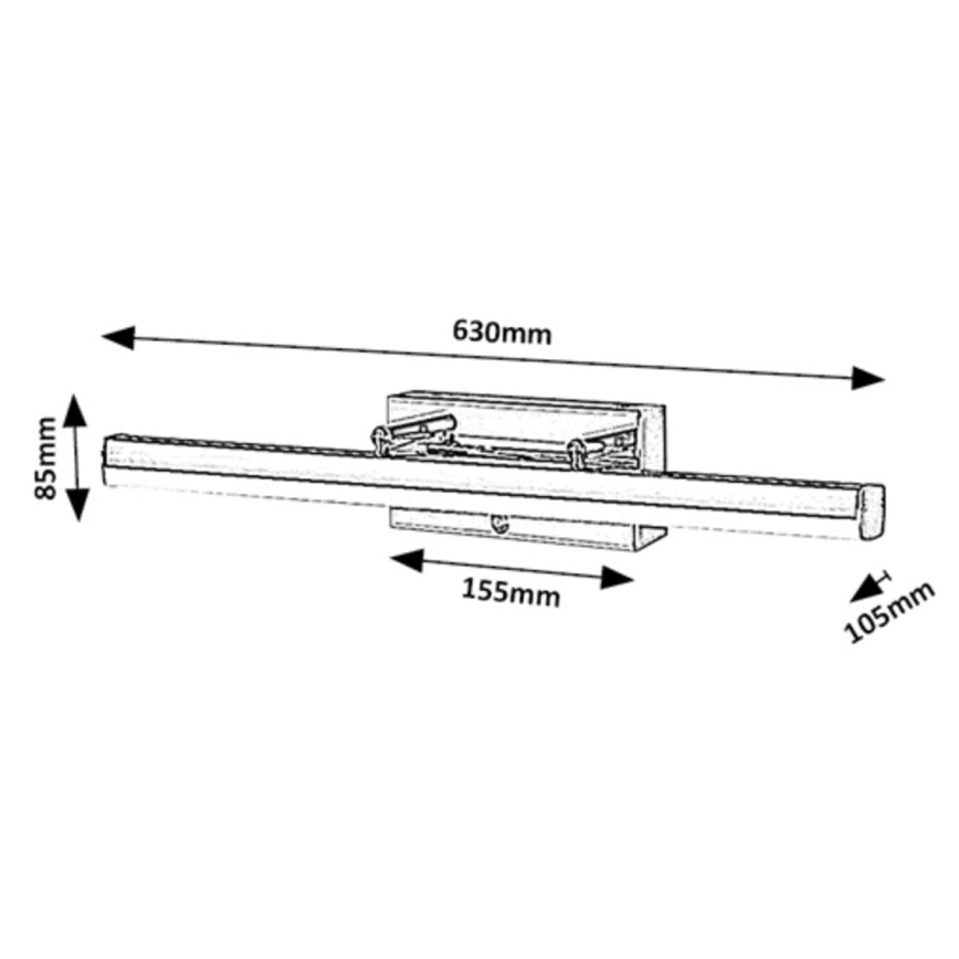 Rabalux - Iluminação táctil de espelho LED com regulação LED/20W/230V IP44 3000/4000/6000K 63 cm