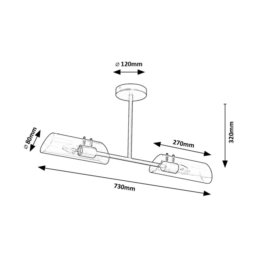 Rabalux - Candeeiro suspenso para casa de banho 2xE14/12W/230V IP44 cromado brilhante