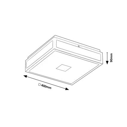 Rabalux - Iluminação de teto para casa de banho LED LED/24W/230V IP44 4000K 40x40 cm preto