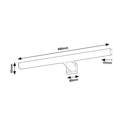 Rabalux - Iluminação LED para espelho de casa de banho, 6W/230V, IP44, 40 cm, acabamento em cromo brilhante