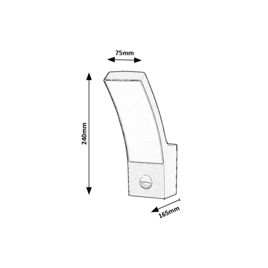 Rabalux -Iluminação de parede exterior LED com sensor 12W/230V IP44