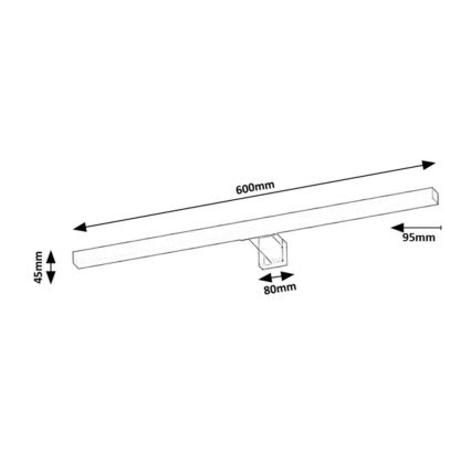 Rabalux - Iluminação LED para espelho de casa de banho LED/9W/230V IP44 60 cm preta