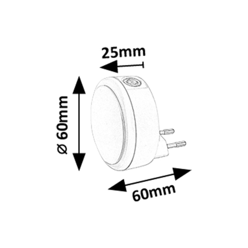 Rabalux - Lux LED noturna com sensor de anoitecer LED/0,3W/230V 3000K