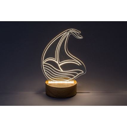 Rabalux - Candeeiro de mesa de criança LED LED/2W/5V 3000K barco faia