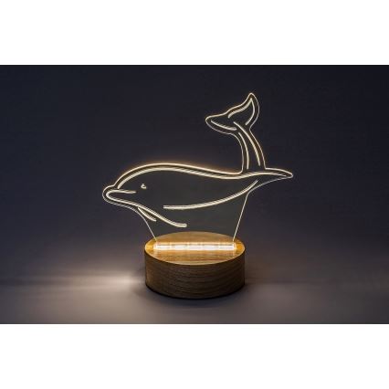 Rabalux - Candeeiro de mesa de criança LED LED/2W/5V 3000K dolphin faia