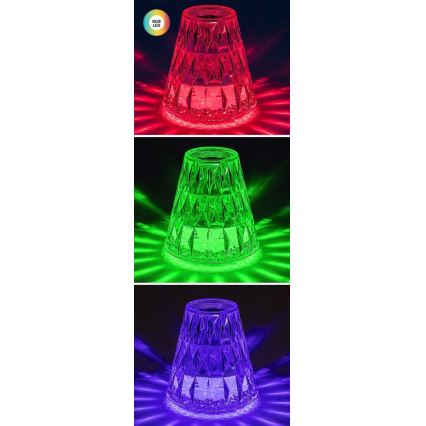 Rabalux - LED RGB Candeeiro de mesa recarregável com regulação LED/2W/5V 3000K
