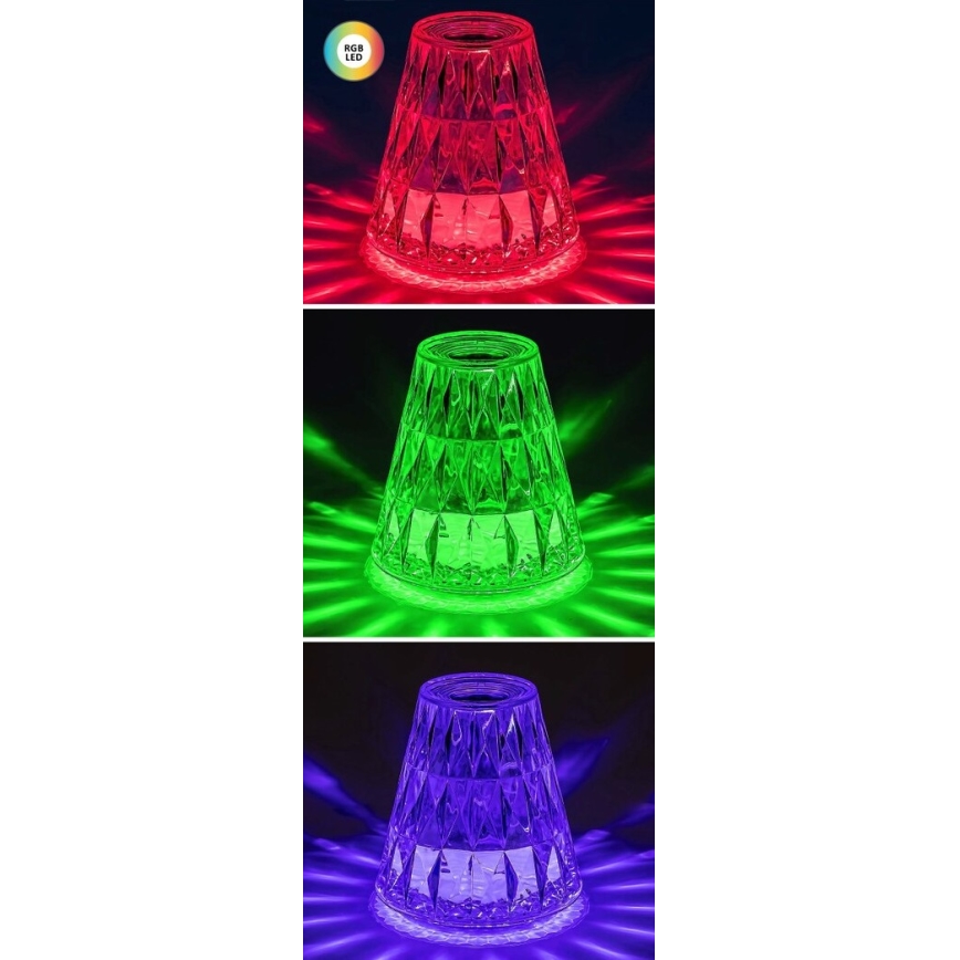 Rabalux - LED RGB Candeeiro de mesa recarregável com regulação LED/2W/5V 3000K