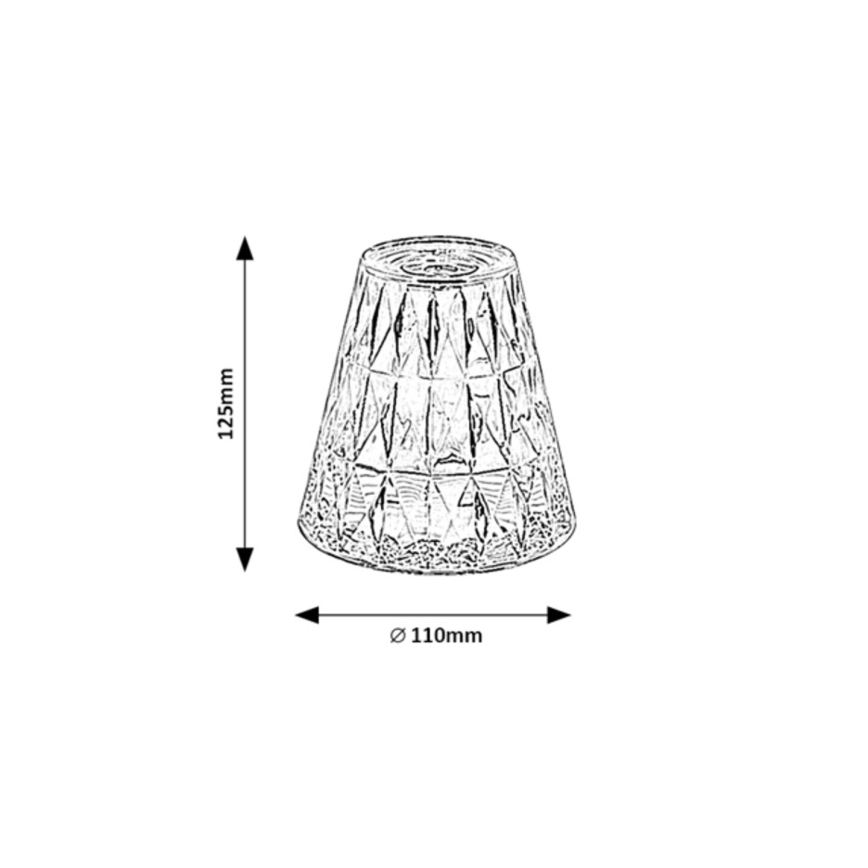Rabalux - LED RGB Candeeiro de mesa recarregável com regulação LED/2W/5V 3000K