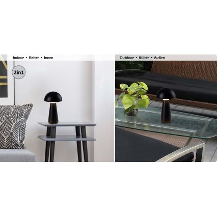 Rabalux - LED Candeeiro de mesa táctil exterior recarregável e com regulação LED/3W/5V 2000mAh IP44
