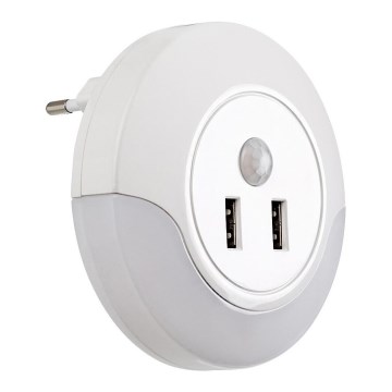Rabalux 76012 - Iluminação noturna de tomada LED com um sensor DEMBO LED/13,9W/230V