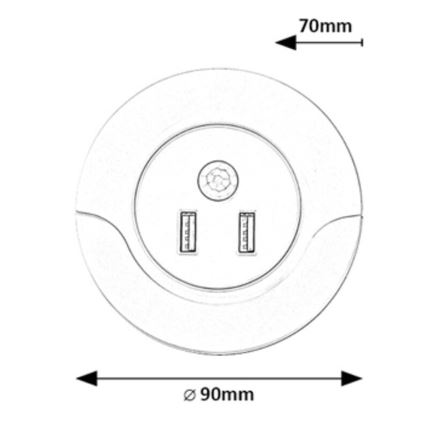 Rabalux 76012 - Iluminação noturna de tomada LED com um sensor DEMBO LED/13,9W/230V