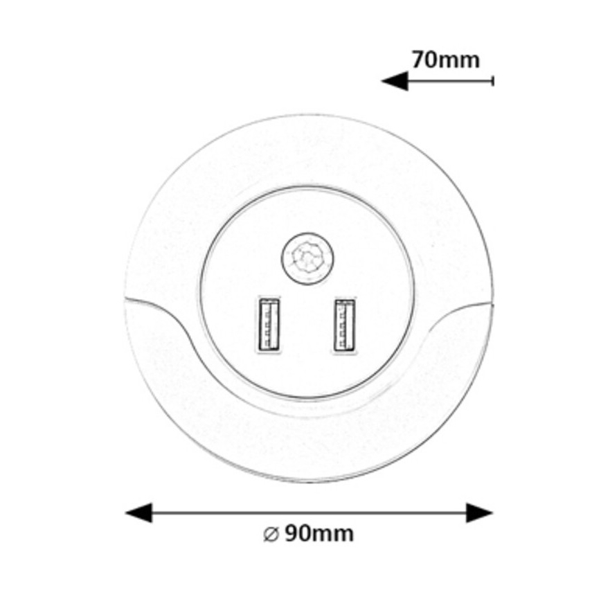 Rabalux 76012 - Iluminação noturna de tomada LED com um sensor DEMBO LED/13,9W/230V
