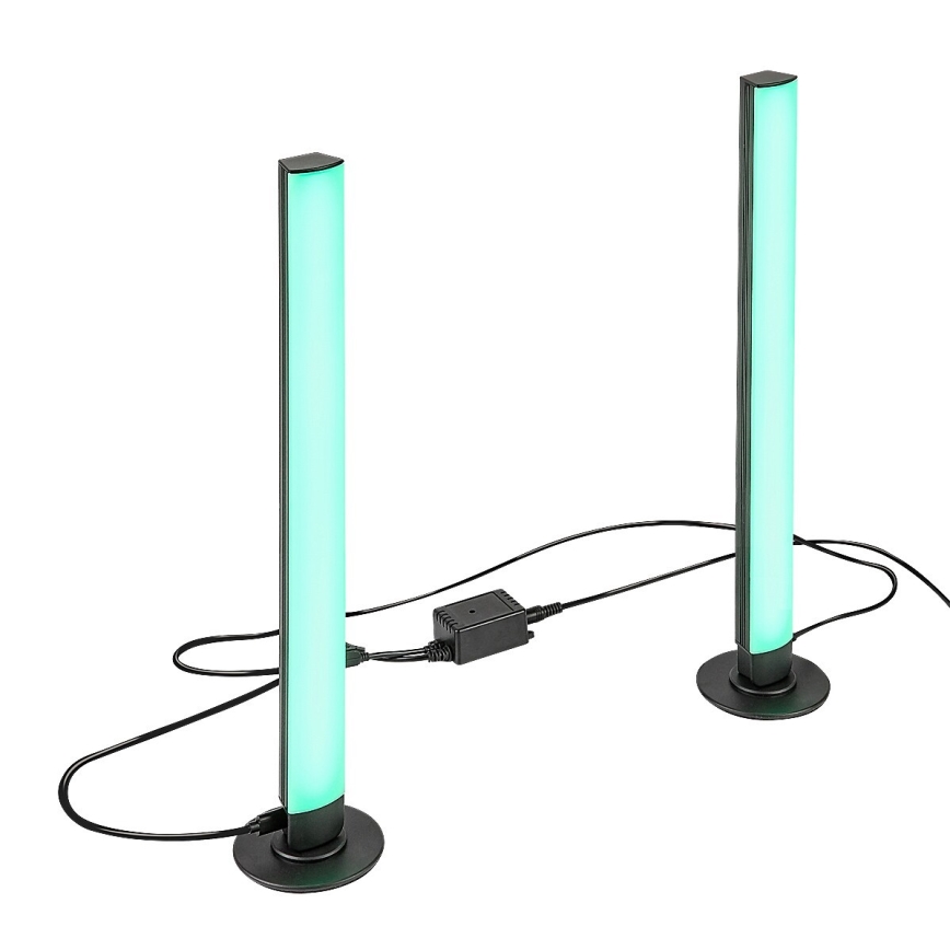 Rabalux - CONJUNTO 2x Lâmpada de Mesa LED RGB Regulável PACO LED/5W/5V + controlo remoto