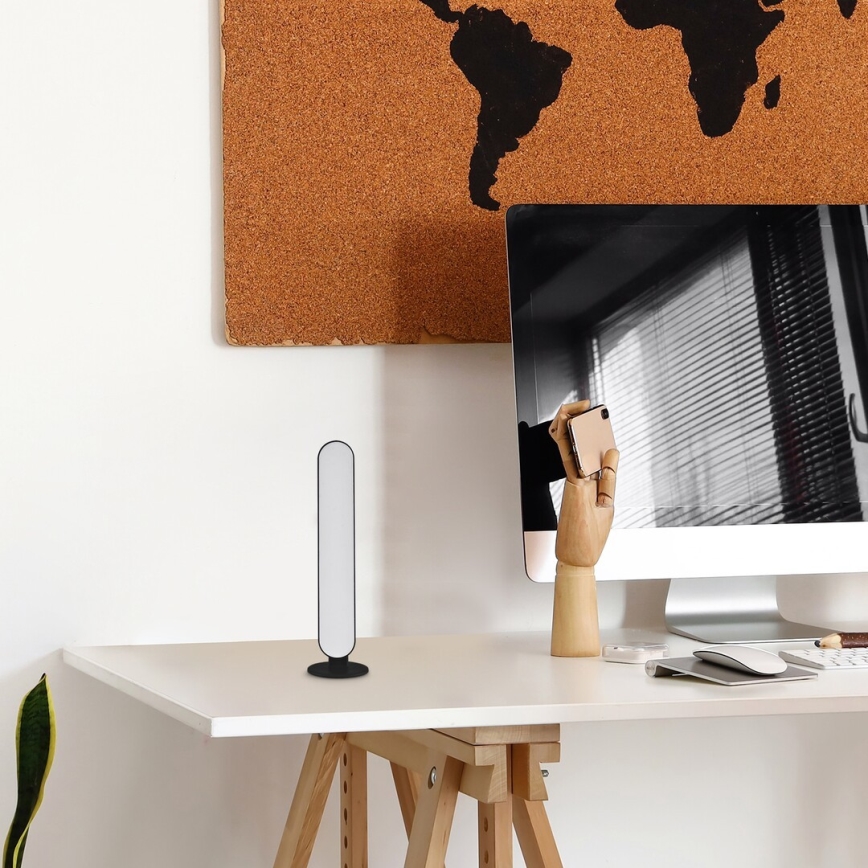 Rabalux - LED RGB Candeeiro de mesa recarregável com regulação LED/3W/5V preto + controlo remoto