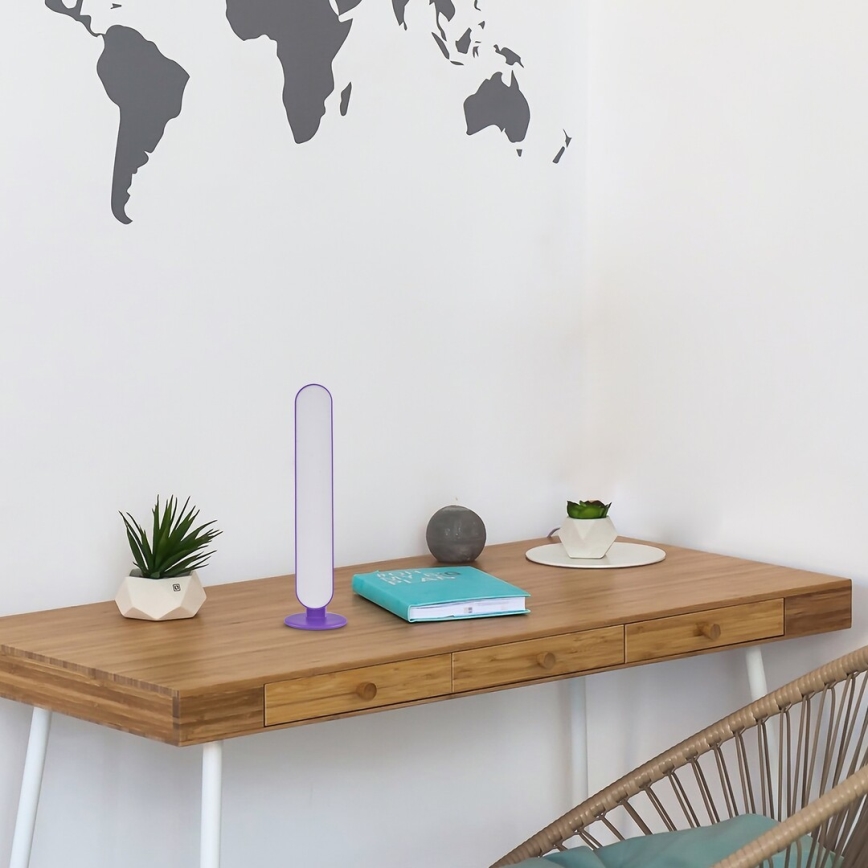 Rabalux - LED RGB Candeeiro de mesa com regulação LED/3W/5V roxo + controlo remoto