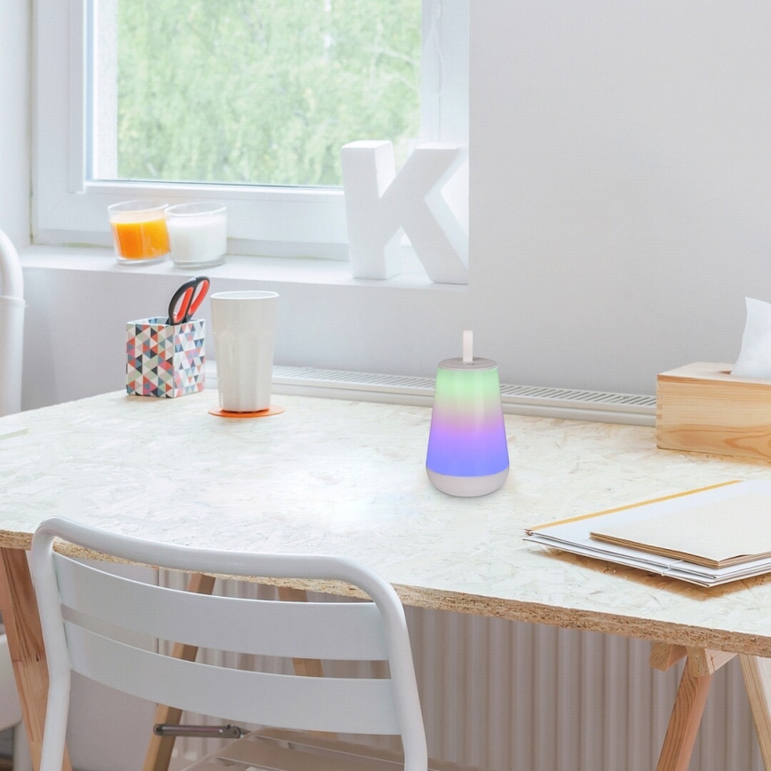Rabalux - LED RGB Candeeiro de mesa recarregável com regulação LED/2W/5V 3000K 1800 mAh
