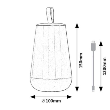 Rabalux - LED RGB Candeeiro de mesa recarregável com regulação LED/2W/5V 3000K 1800 mAh