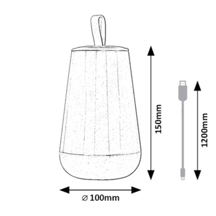 Rabalux - LED RGB Candeeiro de mesa recarregável com regulação LED/2W/5V 3000K 1800 mAh