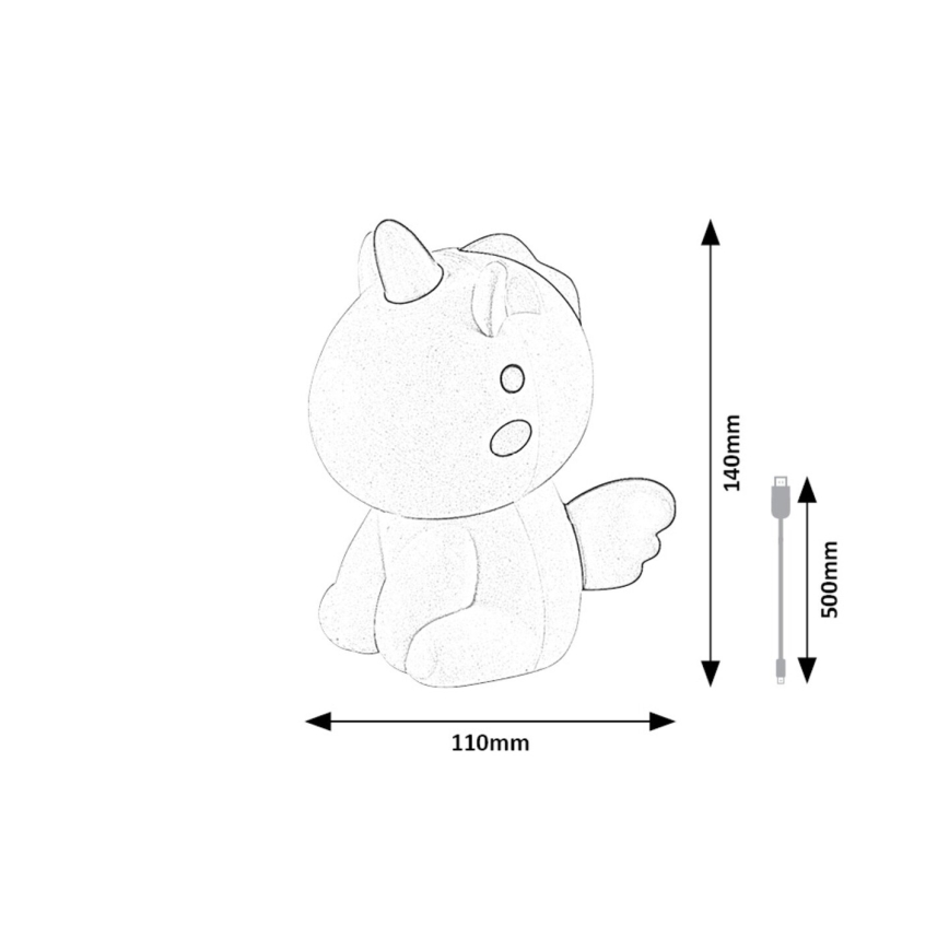 Rabalux 76020 - Candeeiro infantil LED RGB regulável UNICOO LED/0,45W/5V