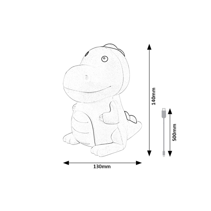 Rabalux 76021 - Candeeiro infantil LED RGB regulável DINOO LED/0,45W/5V