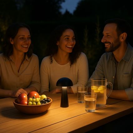 Rabalux - Lâmpada exterior recarregável tátil regulável LED/1,5W/5V IP44 1200 mAh USB preta