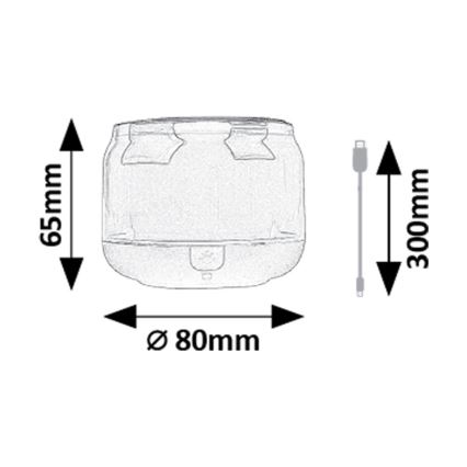 Rabalux - Candeeiro de mesa RGB com coluna RGB/3W/3,7V 500mAh