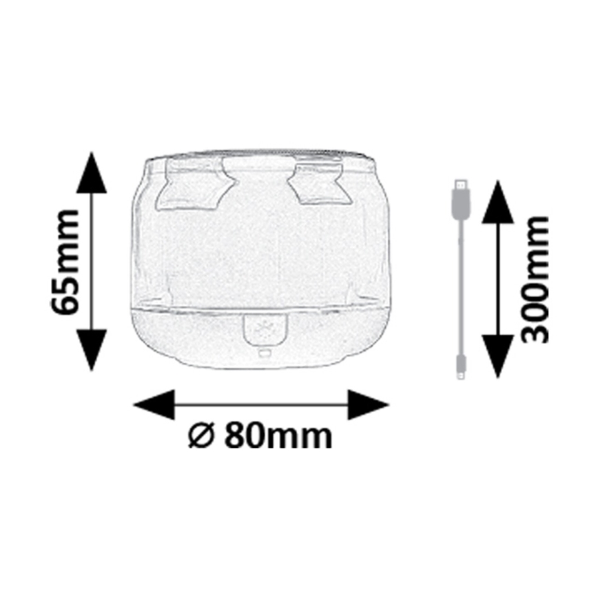 Rabalux - Candeeiro de mesa RGB com coluna RGB/3W/3,7V 500mAh