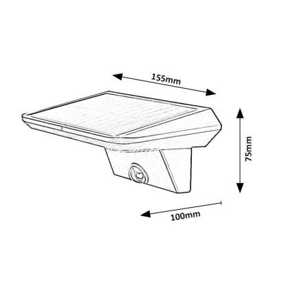 Rabalux - Iluminação solar LED com sensor LED/10W/3,7V IP44 1200 mAh