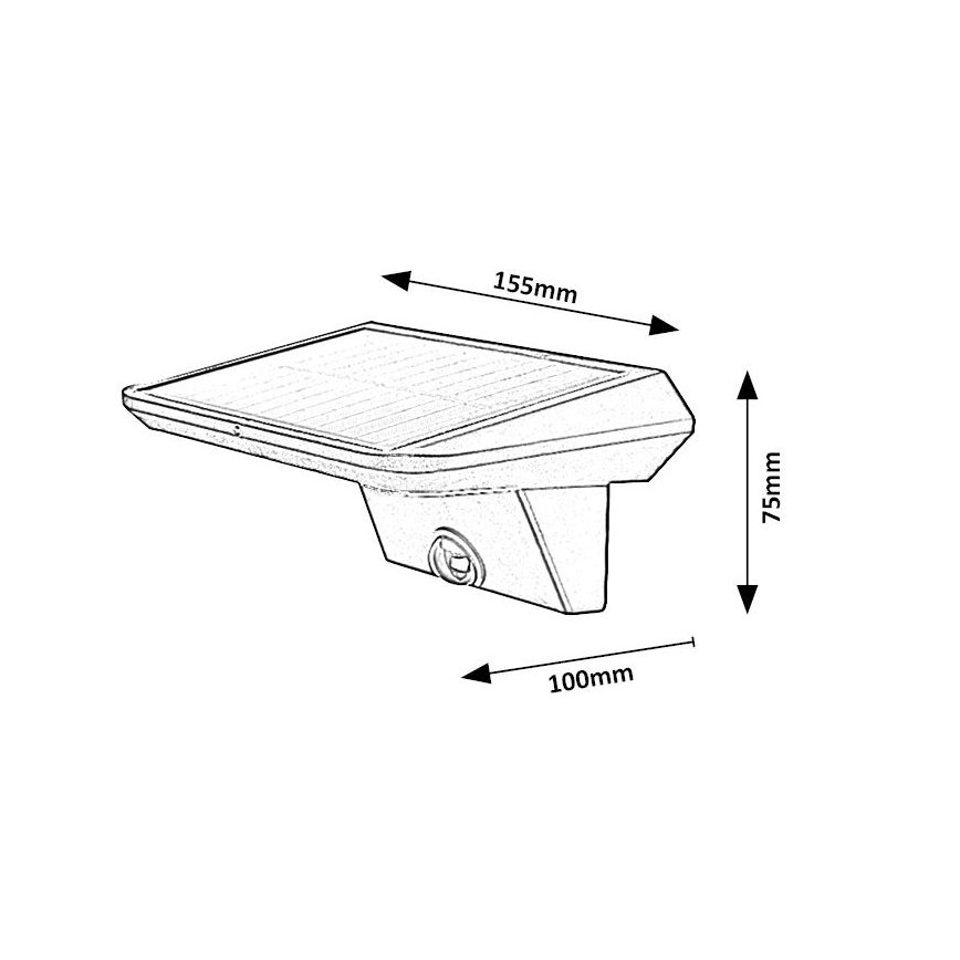 Rabalux - Iluminação solar LED com sensor LED/10W/3,7V IP44 1200 mAh