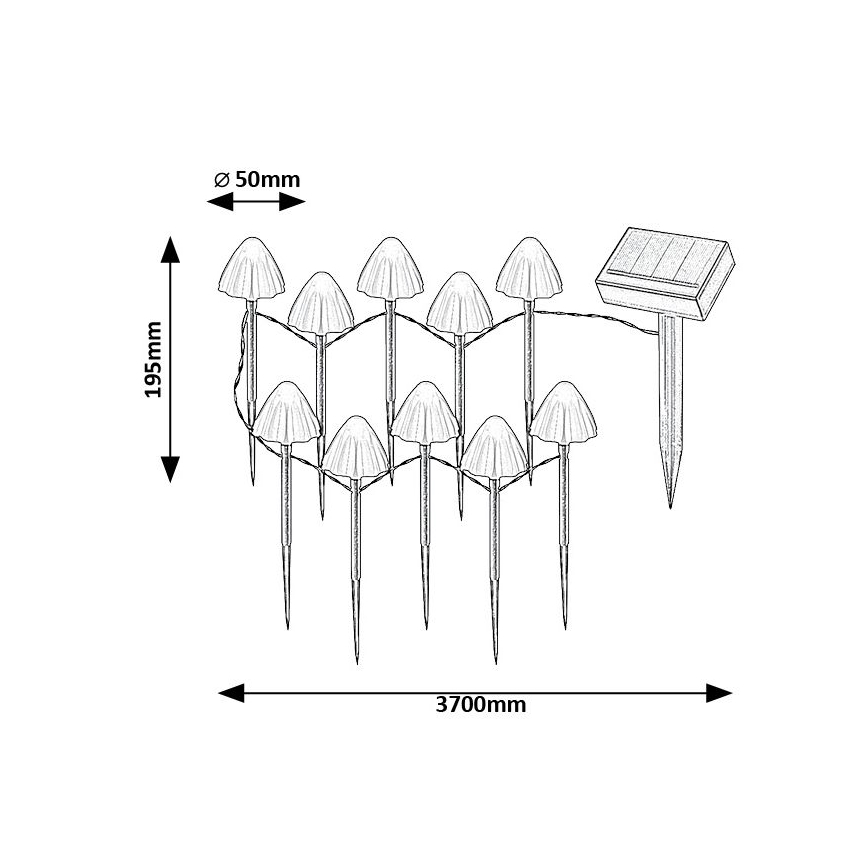 Rabalux - Iluminação solar LED 10xLED/0,2W/1,2V IP44