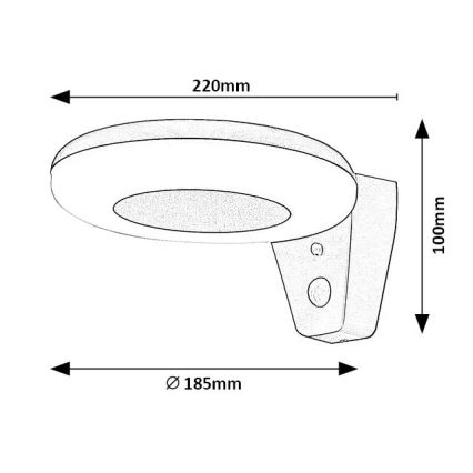 Rabalux - Iluminação solar LED com sensor LED/4W/3,7V IP44 2200 mAh