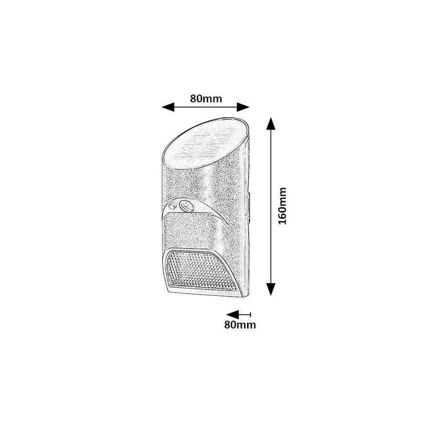 Rabalux - Iluminação solar LED com sensor LED/3,6W/3,7V IP44